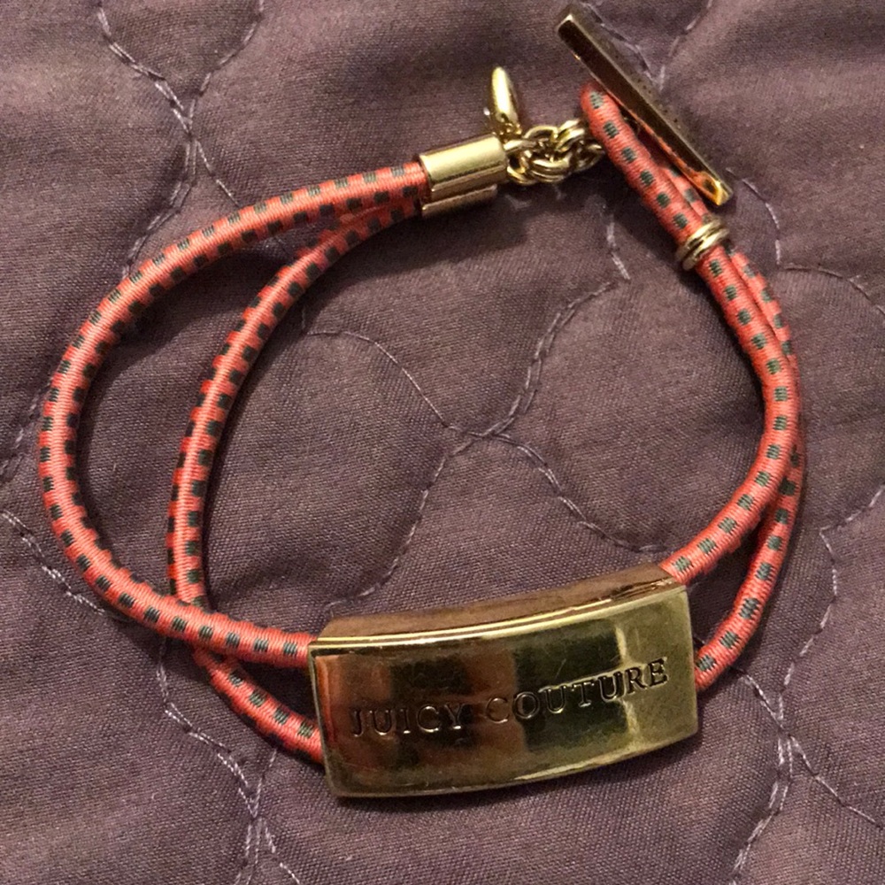 Juicy Couture Gold and Pink Elastic Bracelet
